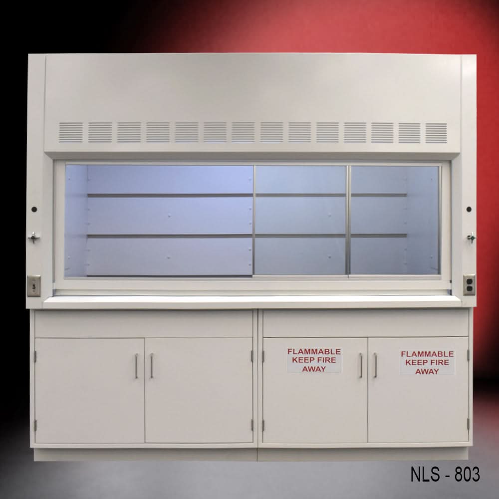 8′ Fisher American Fume Hood w/ Flammable & General Storage
