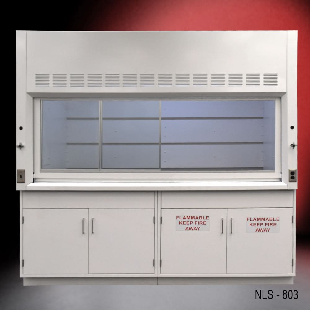 8′ Fisher American Fume Hood w/ Flammable & General Storage