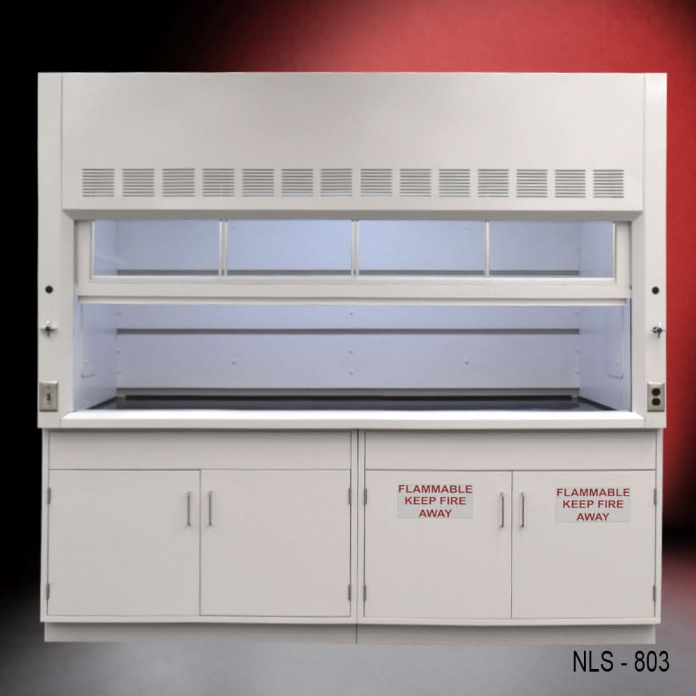 8′ Fisher American Fume Hood w/ Flammable & General Storage