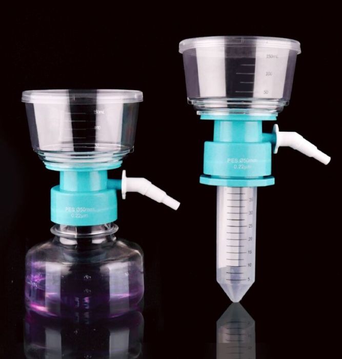 Nest Vacuum Filtration Systems Filter Tops and Receiving Bottles, PVDF