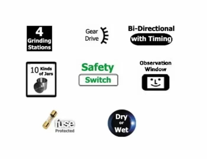 4x5L Gear-Drive 20-Liter Planetary Ball Mill