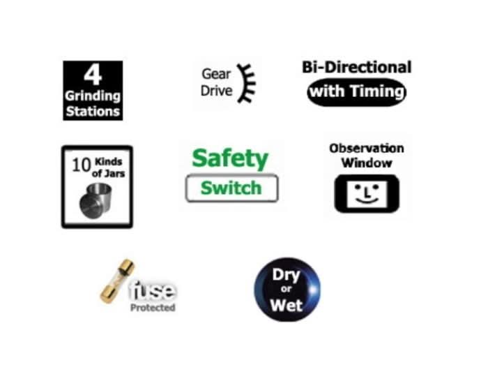 4x5L Gear-Drive 12-Liter Planetary Ball Mill