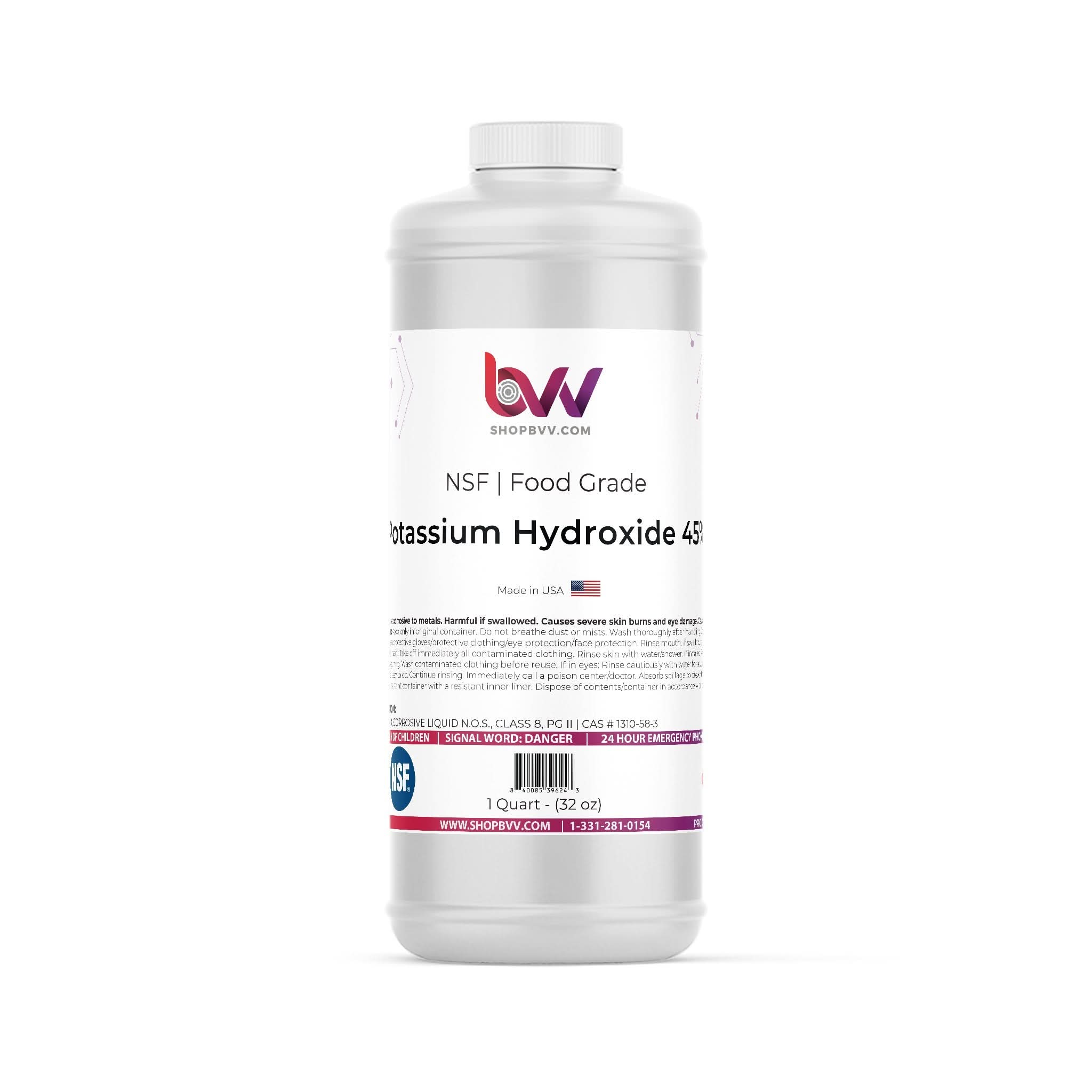 Liquid Potassium Hydroxide 45% - NSF Food Grade (KOH)
