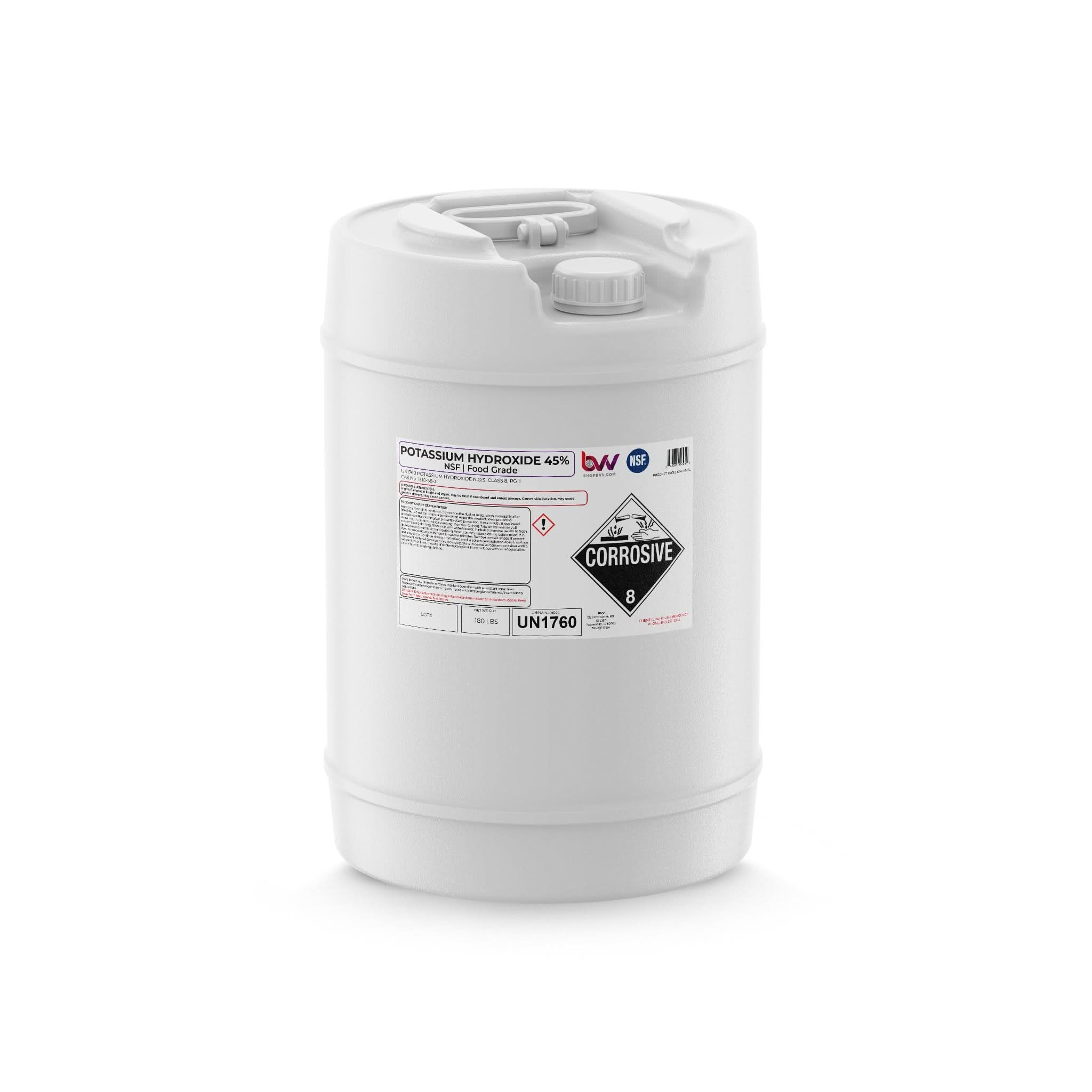 Liquid Potassium Hydroxide 45% - NSF Food Grade (KOH)