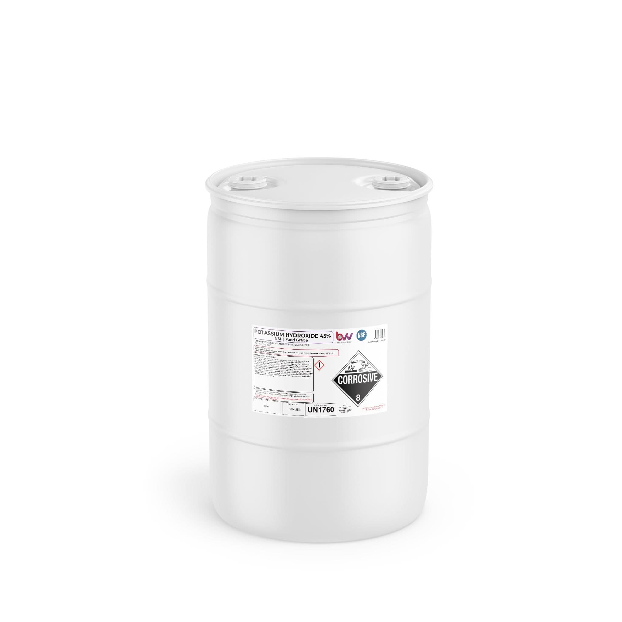 Liquid Potassium Hydroxide 45% - NSF Food Grade (KOH)