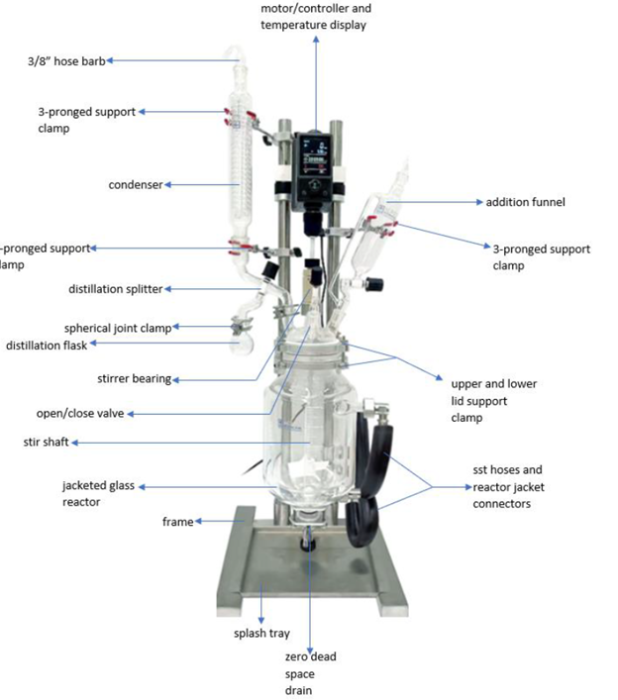 Glass Reactor Ai 5L Single Jacketed - 115V/230V Compatible