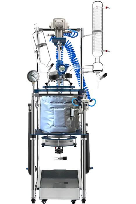 Glass Reactor Ai 20L Single or Dual Jacketed Systems With Air Motor