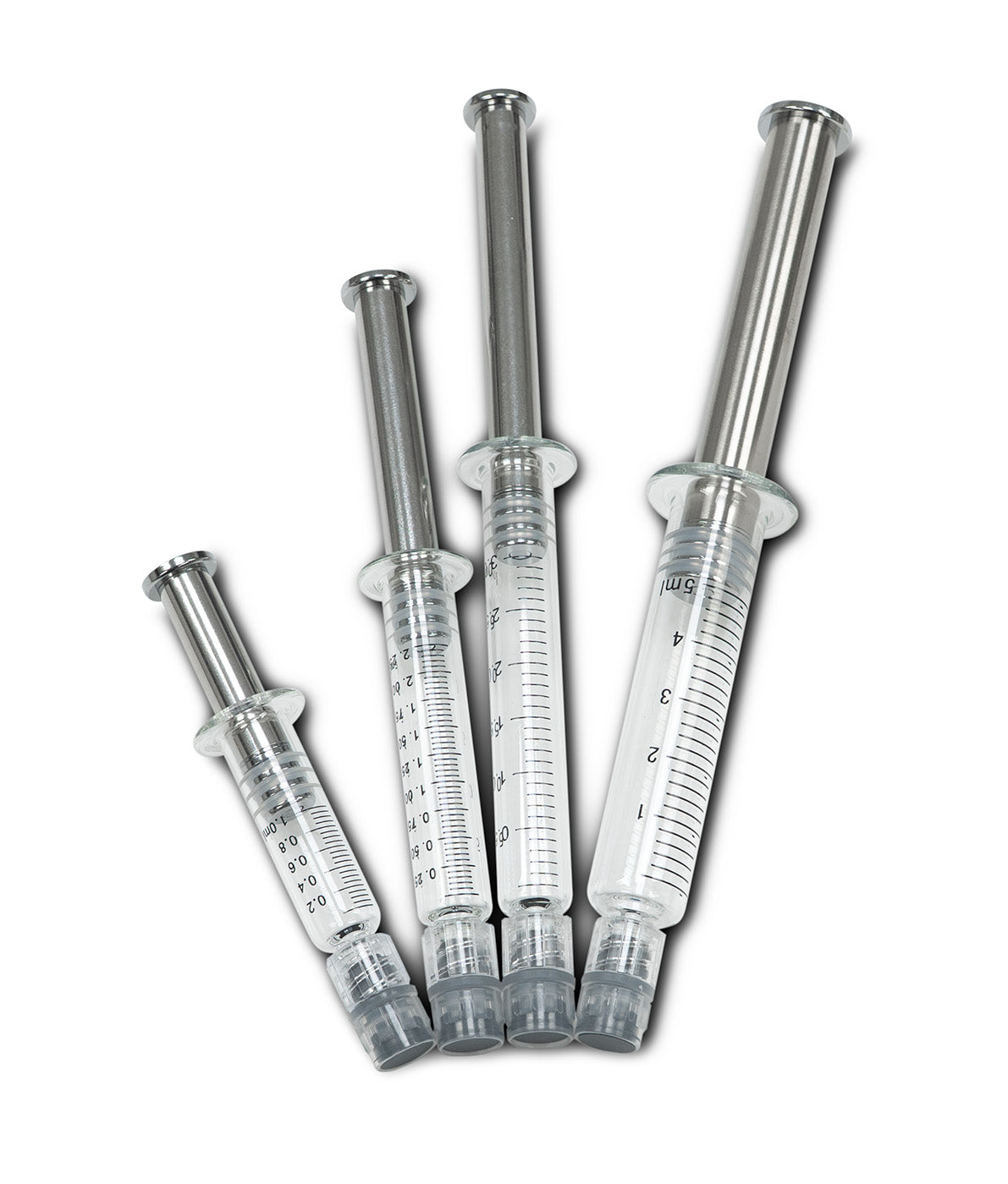Glass Syringe-Luer Lock Metal Plunger And Borosilicate Glass