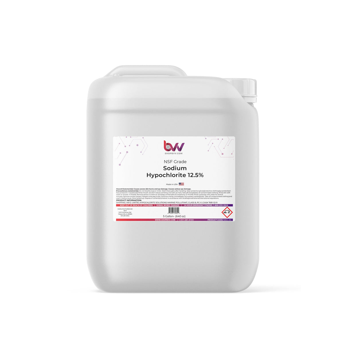 Sodium Hypochlorite 12.5% - NSF Grade