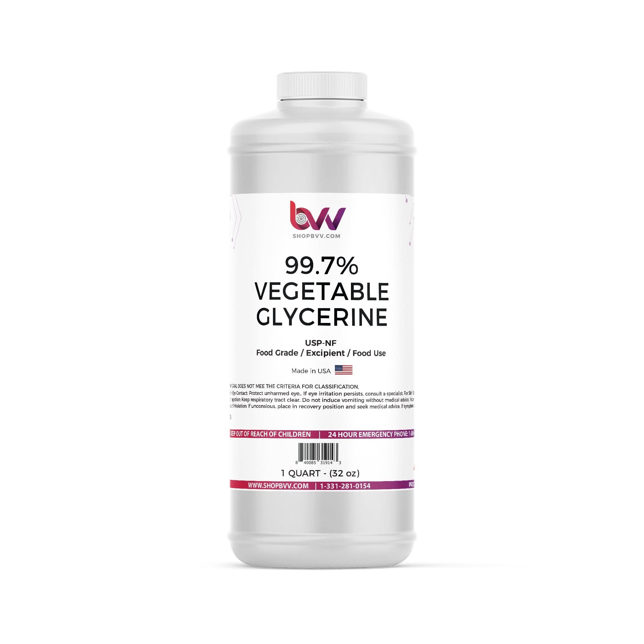 BVV Vegetable Glycerin VG 99% Pure Food Grade USP/NF