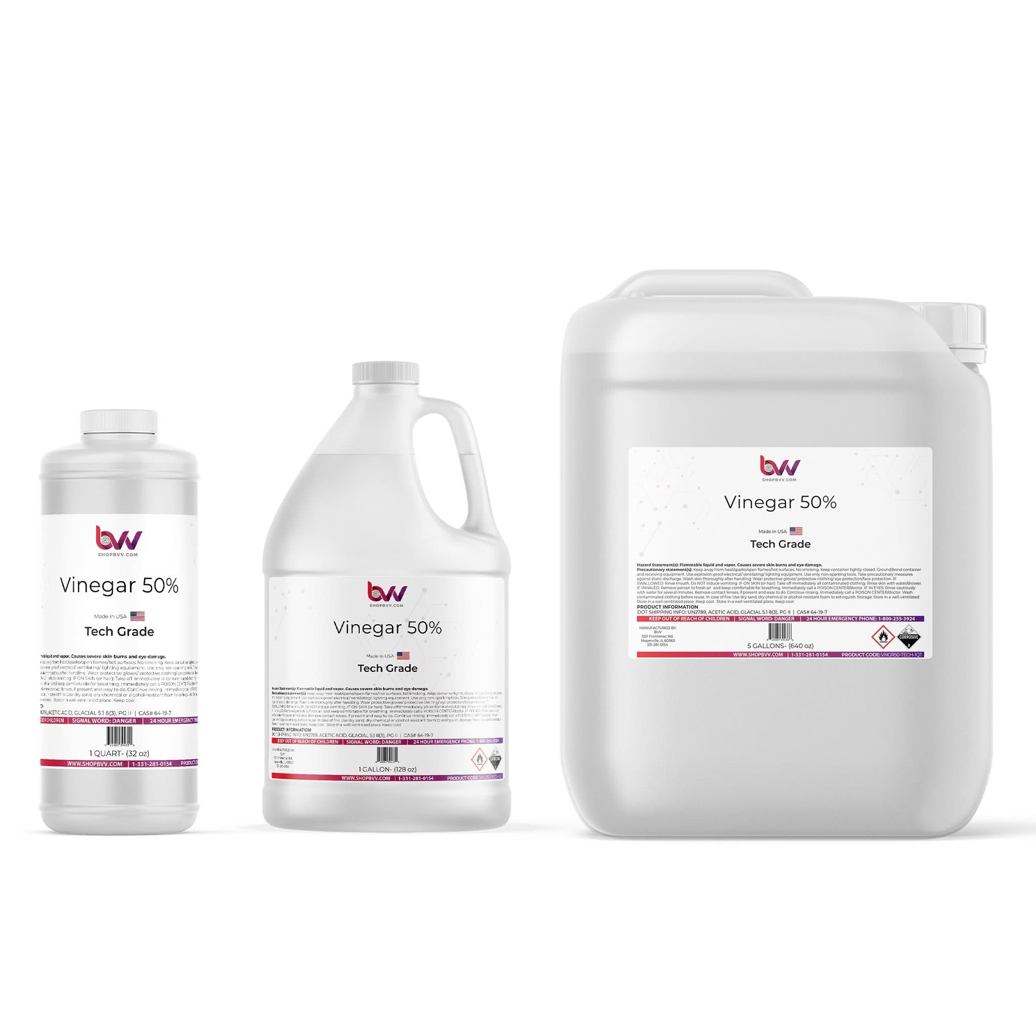 BVV Vinegar 50% Technical Grade Industrial Stregnth