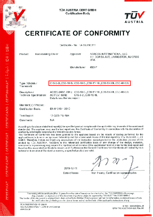 Ai -15°C 3L Compact Recirculating Chiller with Centrifugal Pump