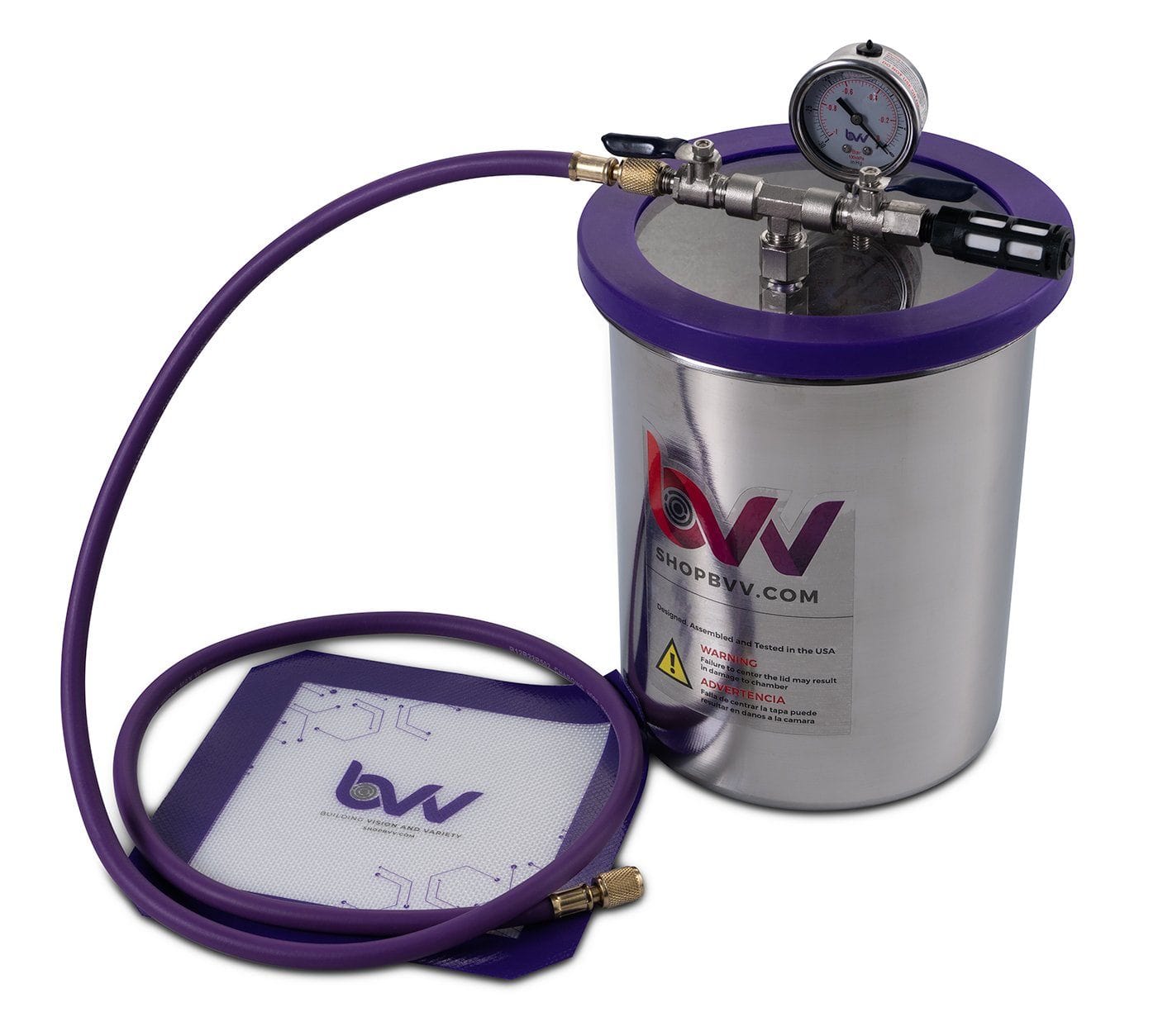 Chamber and Pump Kits Glass Vac 1.5 Gallon TALL Stainless Steel Vacuum Chamber and Vacuum Pump Kit