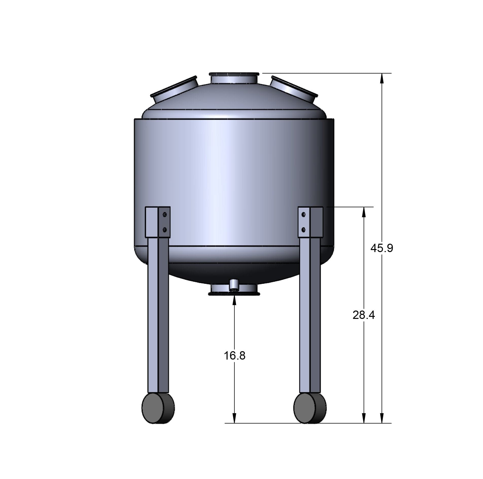 Fully Jacketed Parts BVV 150L 304SS Jacketed Collection and Storage Vessel with Locking Casters
