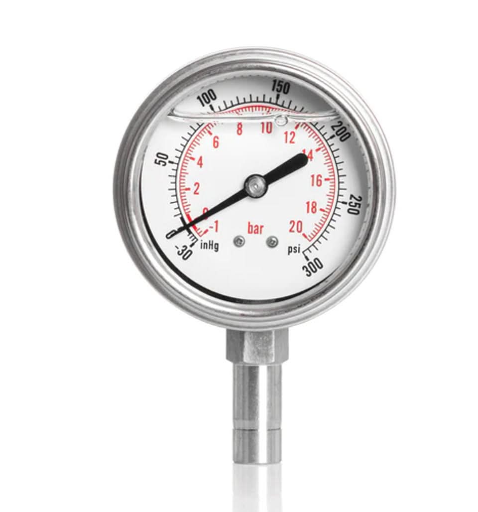 Glycerin Compound Compression Gauge - 1/4" Tube Stub