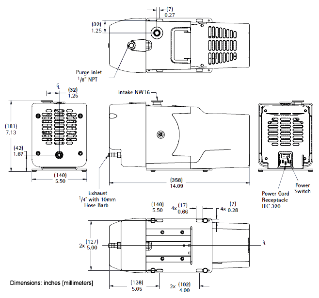 Agilent IDP-3 2.1 cfm Oil-Free Compact Dry Scroll Pump - 110V