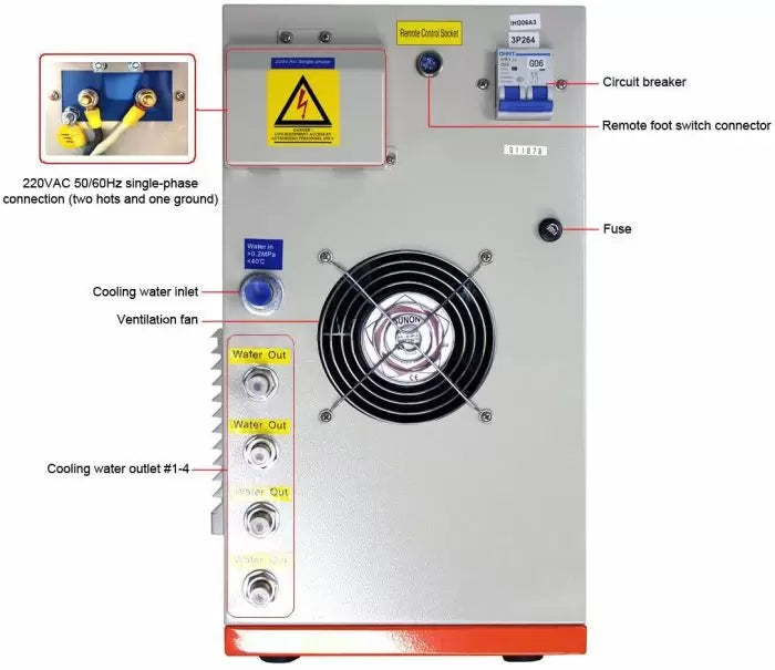 6.6KW Hi-Frequency Induction Heater 600-1100KHz