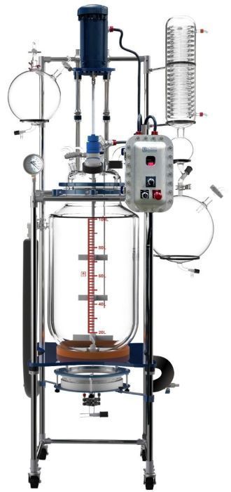 Glass Reactor Ai 100L Jacket w/ Explosion-Proof Motor/Controller 220V
