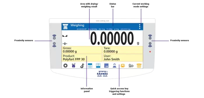 Radwag 220g Capacity 0.1mg Readability ø4" Analytical Balance