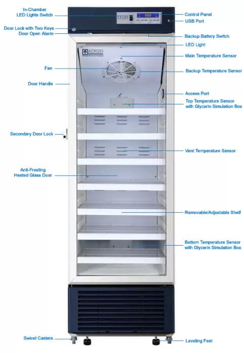 Refurbs Across International Ai 14 CF 2-8°C Upright Pharmacy Medical Vaccine Refrigerator UL Refurb 2020