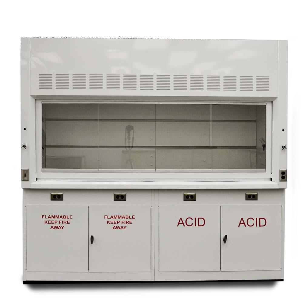 Fisher American 8′ Fume Hood w/ Acid Storage Cabinets