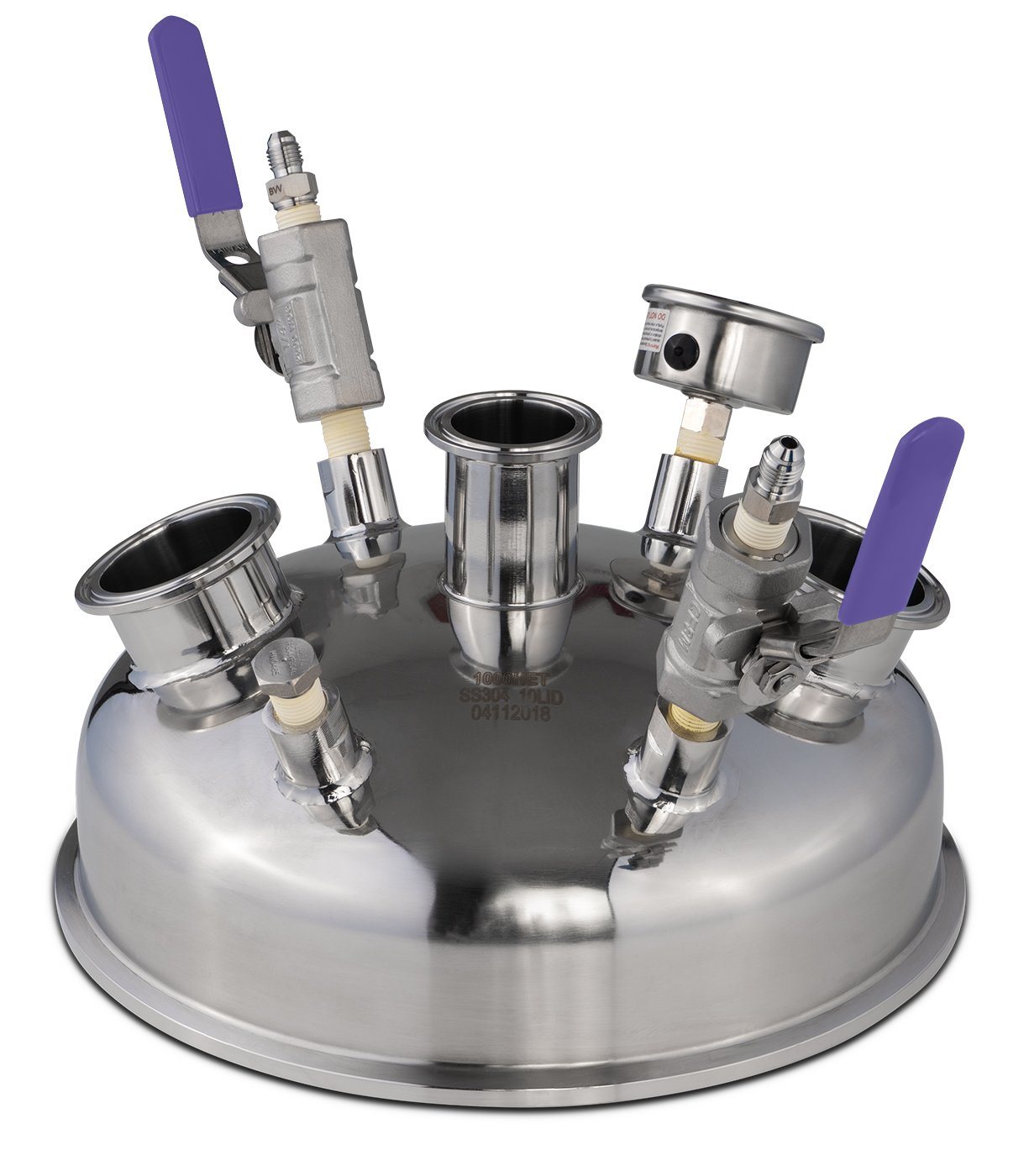 10" Pre-Built Hemispherical Lid with 316SS Full Bore Valves