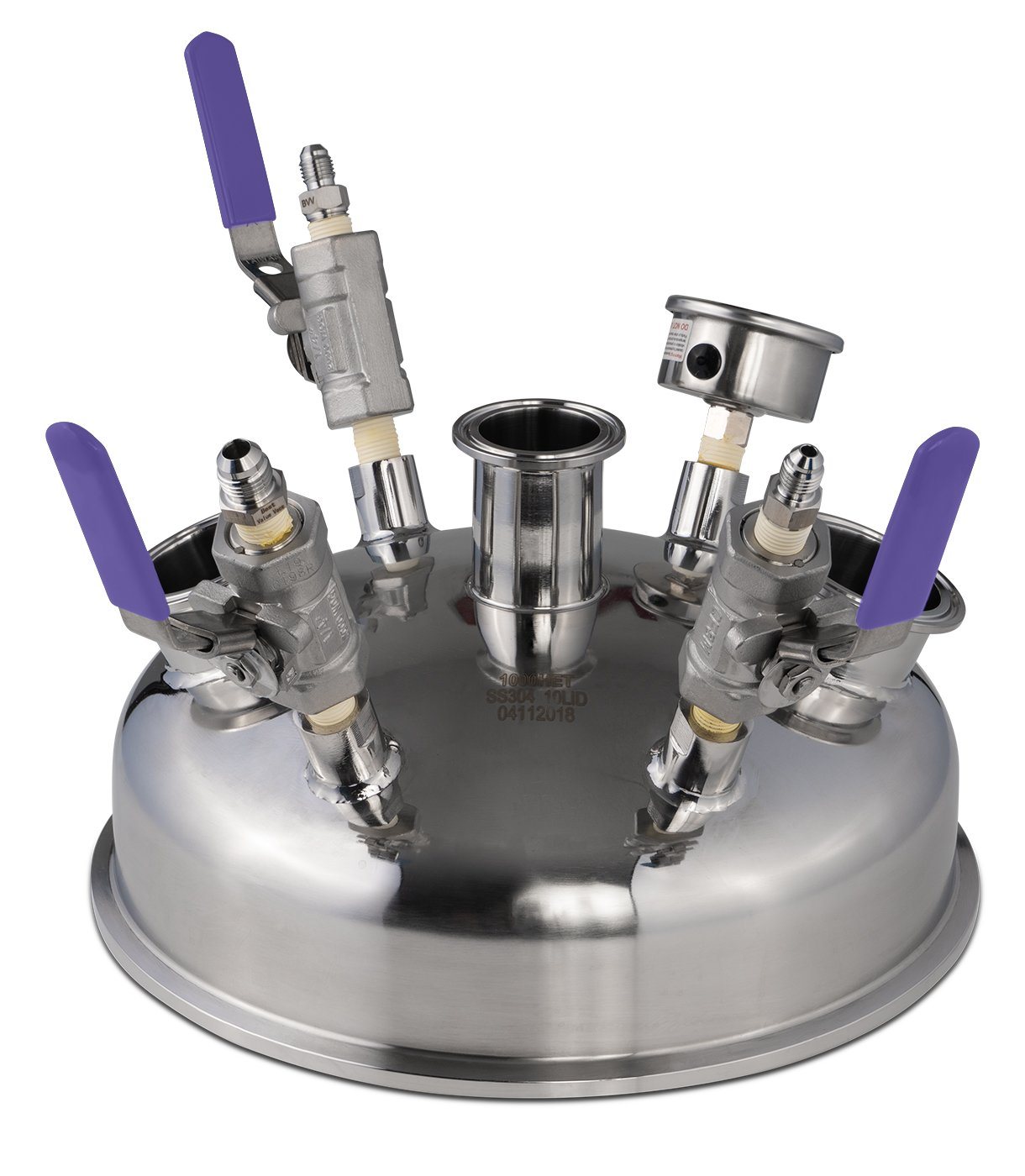 10" Pre-Built BIFLOW Hemispherical Lid with 316SS Full Bore Valves