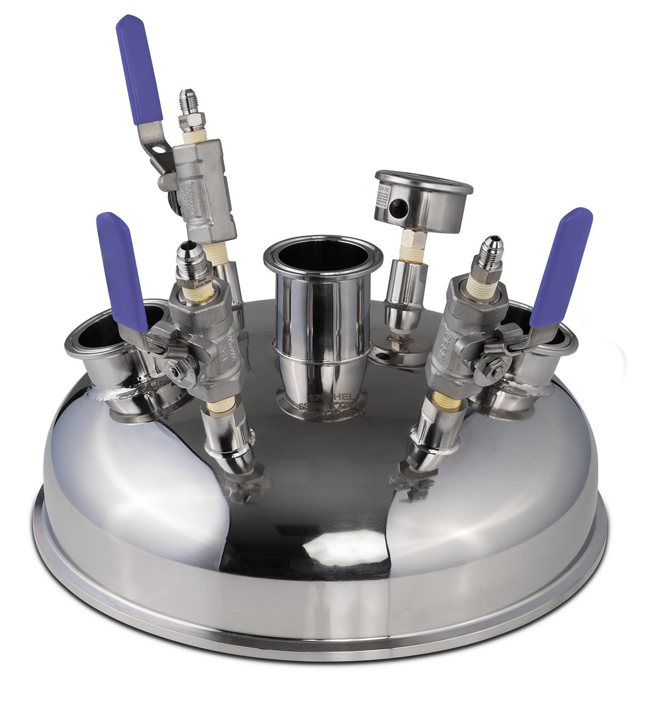 12" Pre-Built BIFLOW Hemispherical Lid with 316SS Full Bore Valves