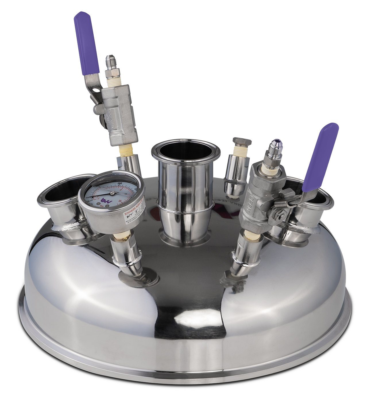 12" Pre-Built Hemispherical Lid with 316SS Full Bore Valves