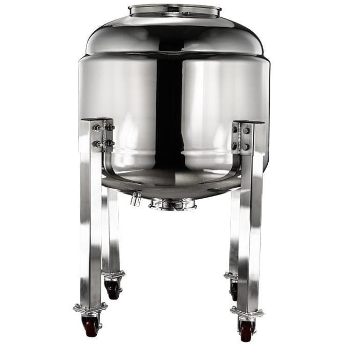 150L 304SS Jacketed Collection and Storage Vessel with 12" Tri-Clamp Port and Locking Casters