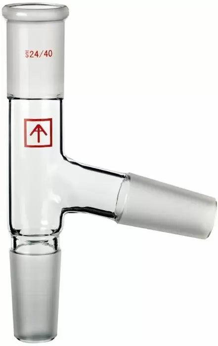 Ai 24/40 Joint 75° Glass Three-Way Tee Adapter