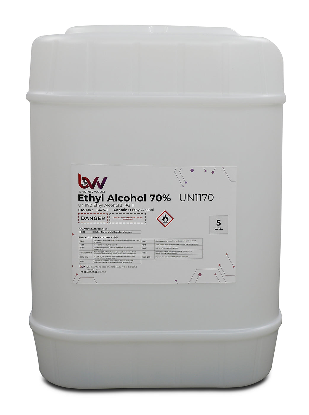 140 Proof Ethanol - USP Kosher - Excise Tax Included