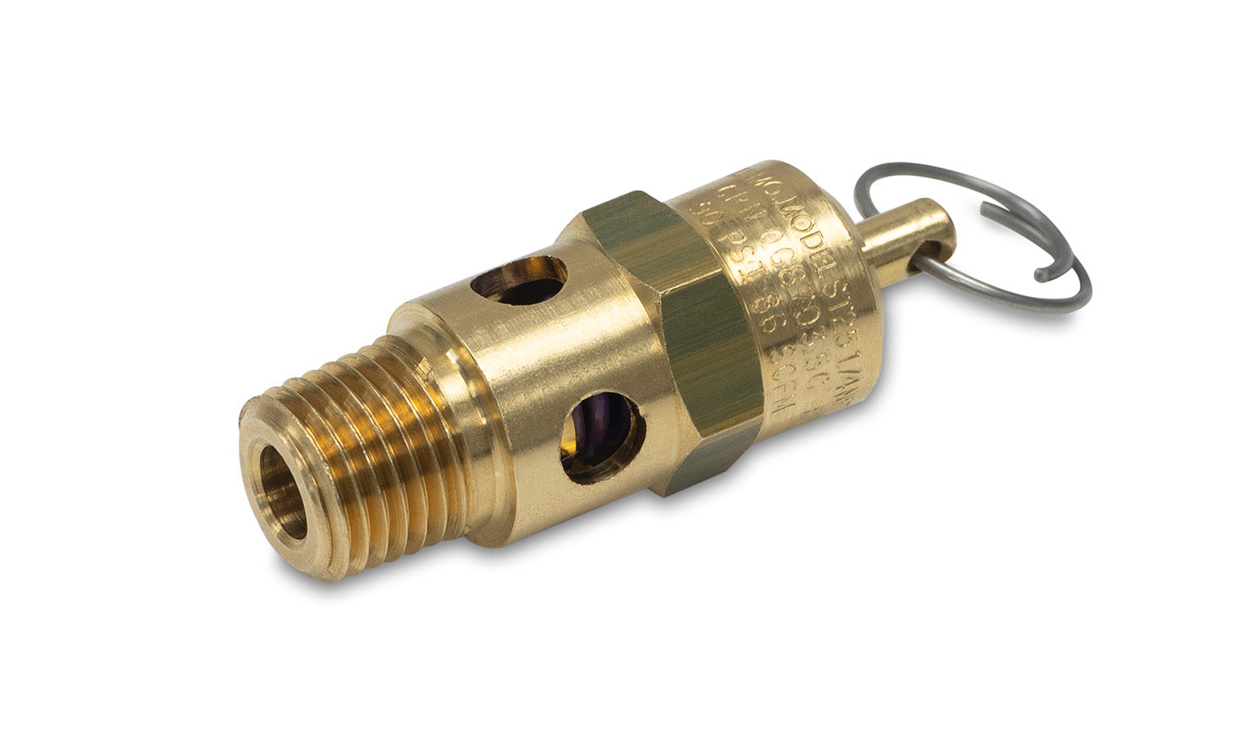ASME-Code Fast-Acting Pressure-Relief Valve for Air, Silicone Seal, 1/4 NPT