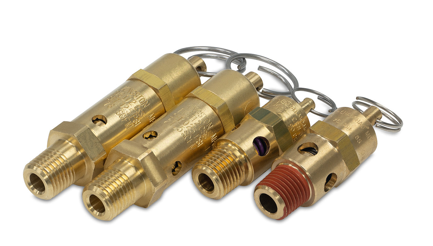ASME-Code Fast-Acting Pressure-Relief Valve for Air, Silicone Seal, 1/4 NPT