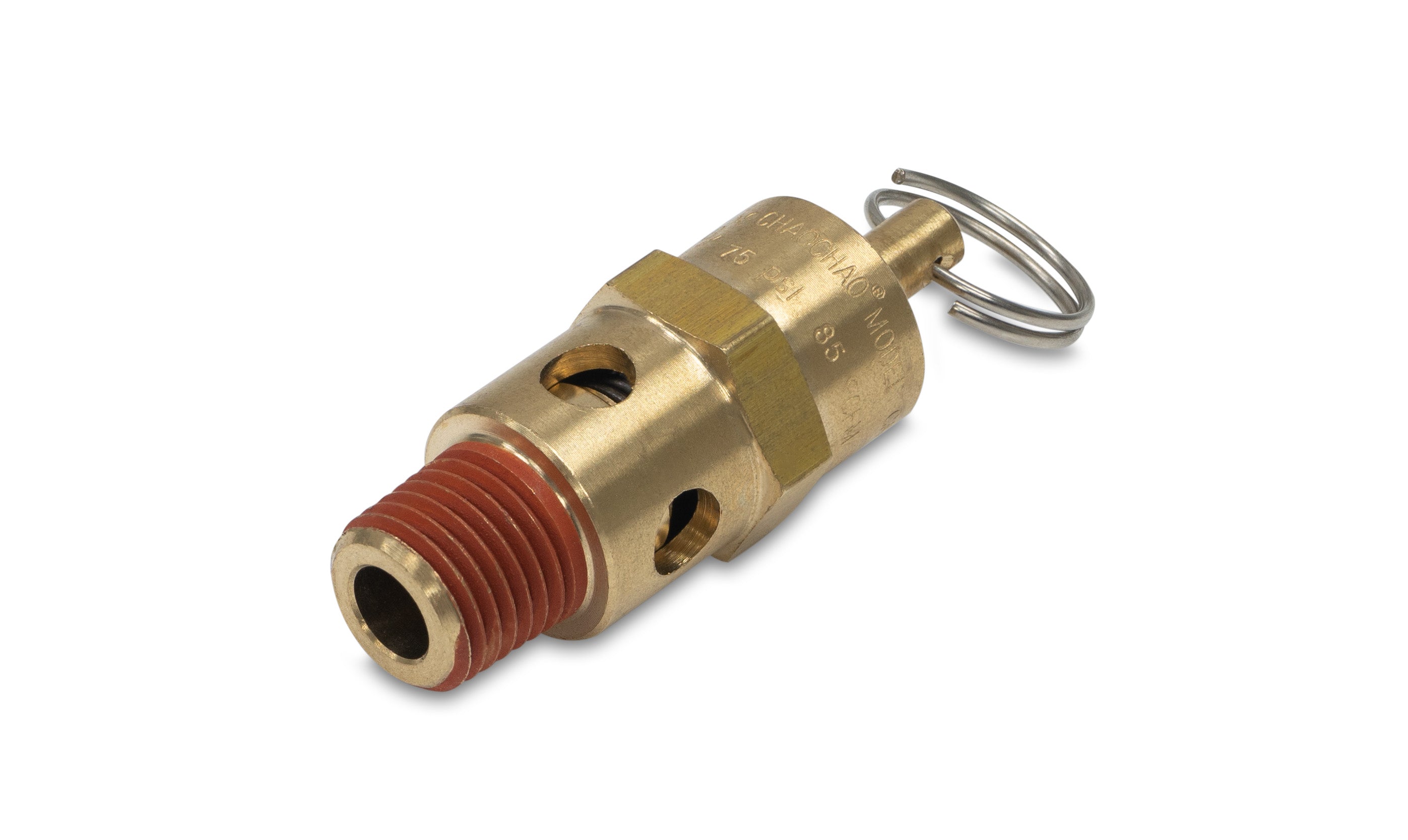 ASME-Code Fast-Acting Pressure-Relief Valve for Air, Silicone Seal, 1/4 NPT