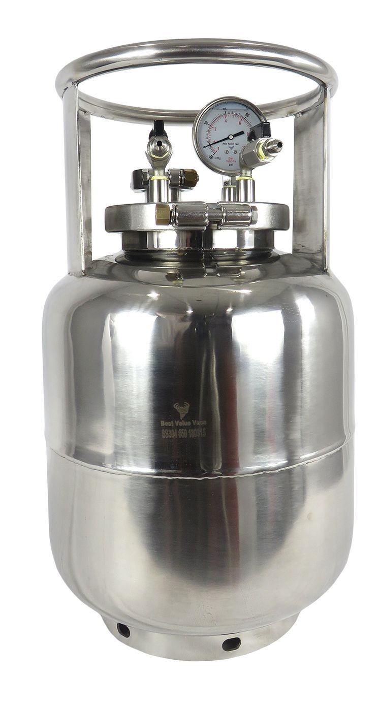 Stainless Steel LP Tank - Includes Gas and Liquid Fill/Drain Ports