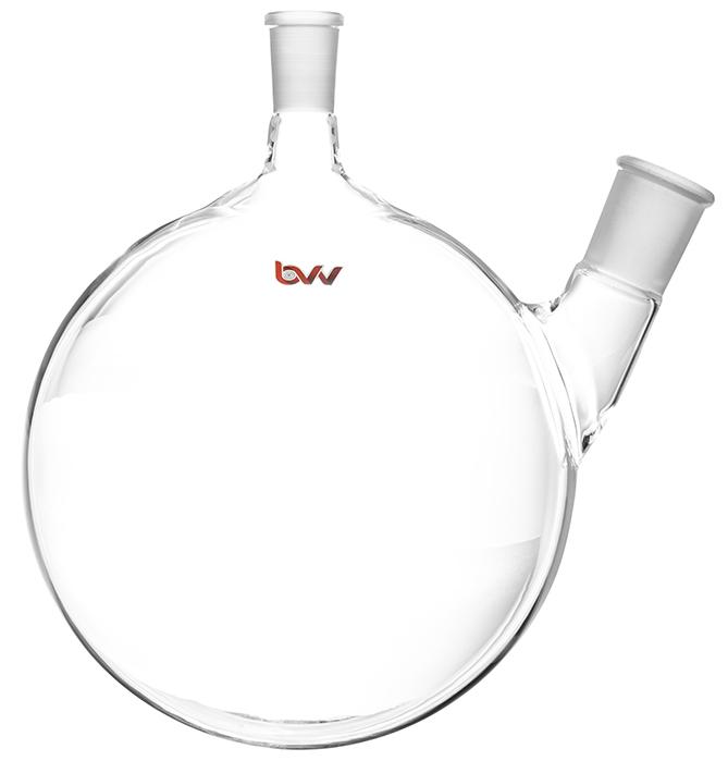 2 Neck Offset Round Heavy Wall Bottom Flask - USA Made