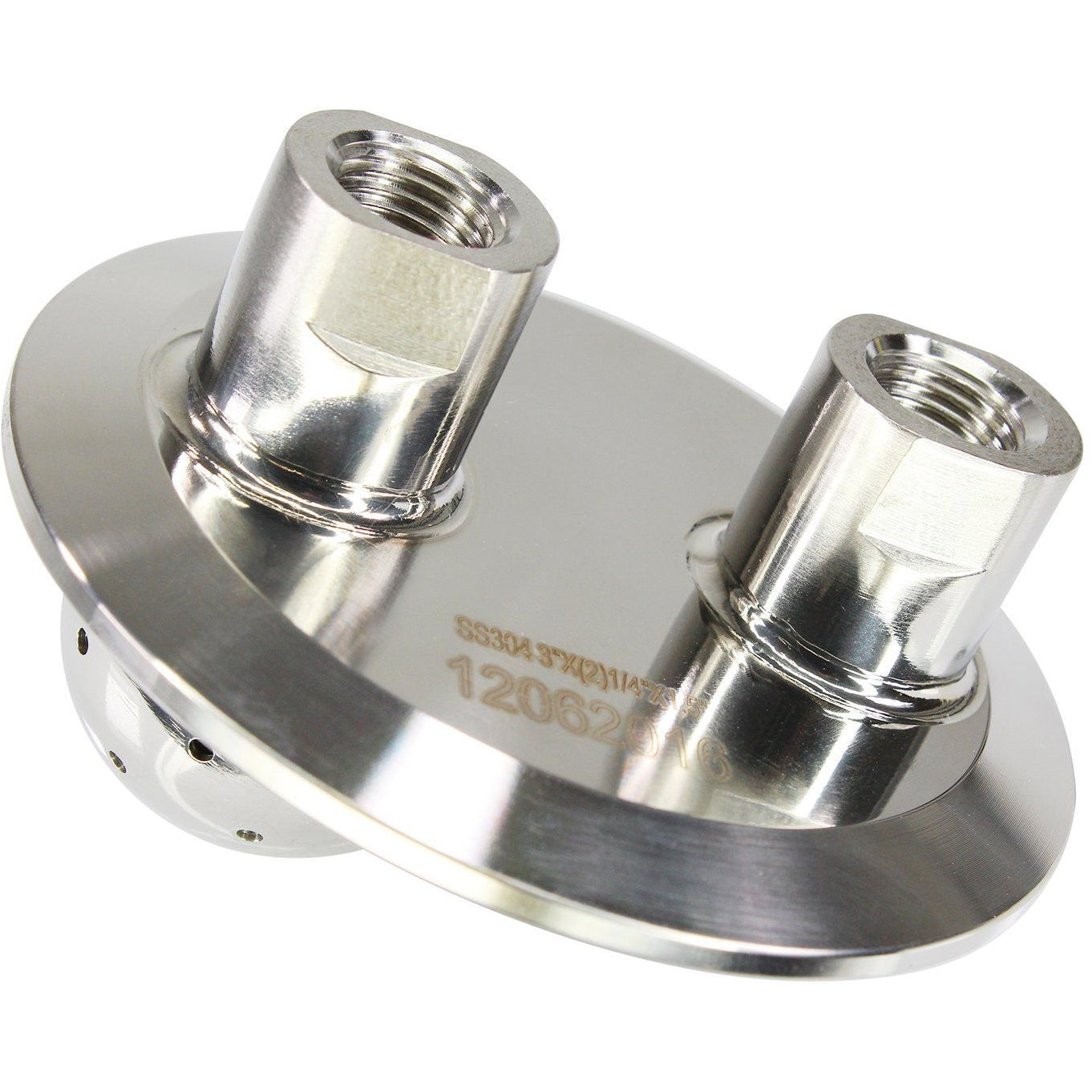 3" Tri-Clamp x (2) 1/4" FNPT Ports w/ Shower Head