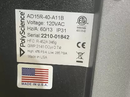 PolyScience AD -40°C To 200°C 15L Capacity Recirculating Chiller Refurb 2022