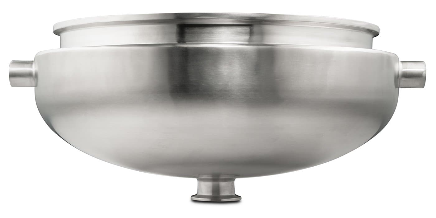 Jacketed Hemispherical Reducers with 2" Tri-Clamp Drain Port