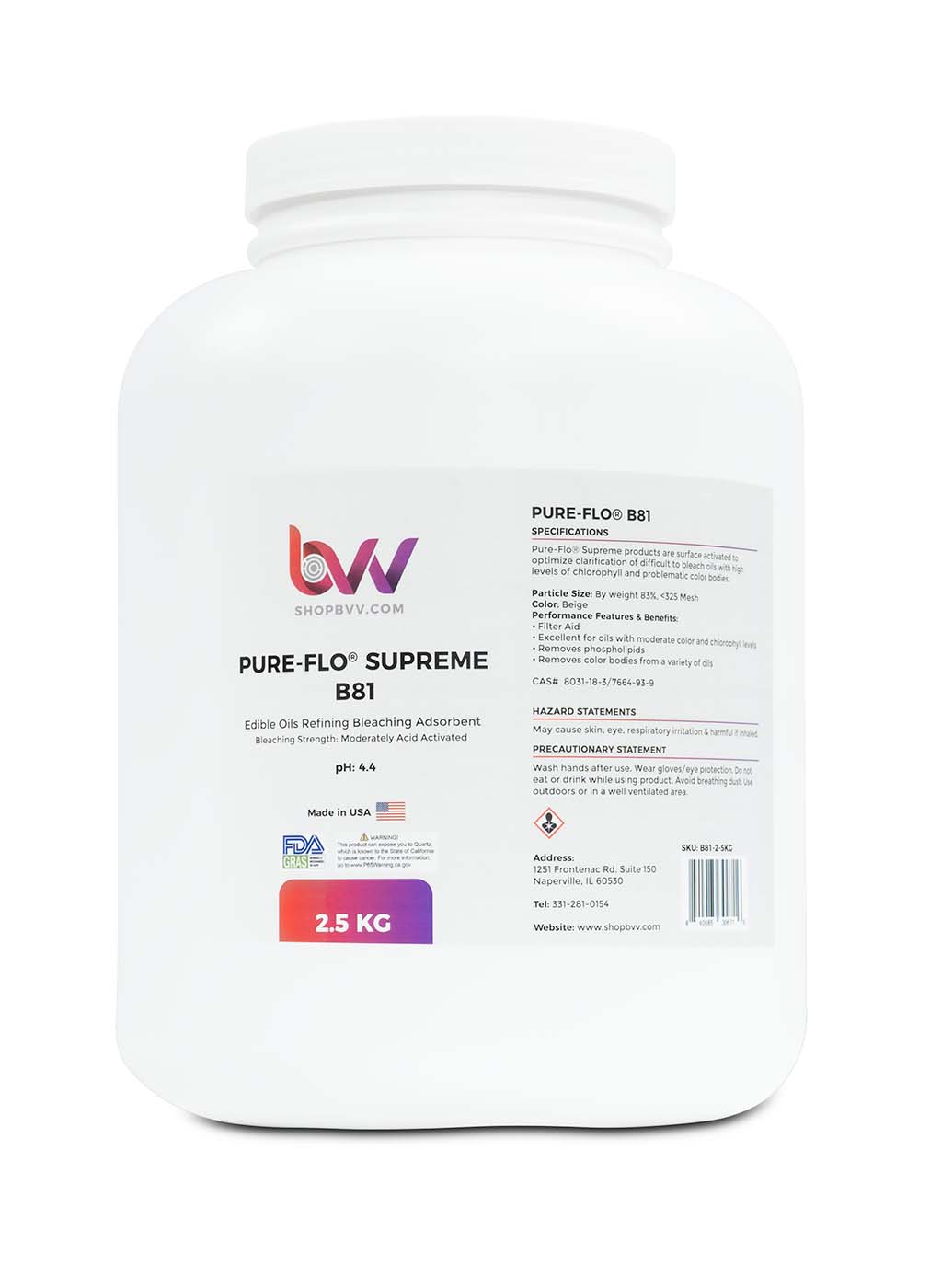 Pure-Flo® B81 Supreme Activated Bleaching & Decolorizing Bentonite for Edible Oils *FDA-GRAS (Compares to T-5™)