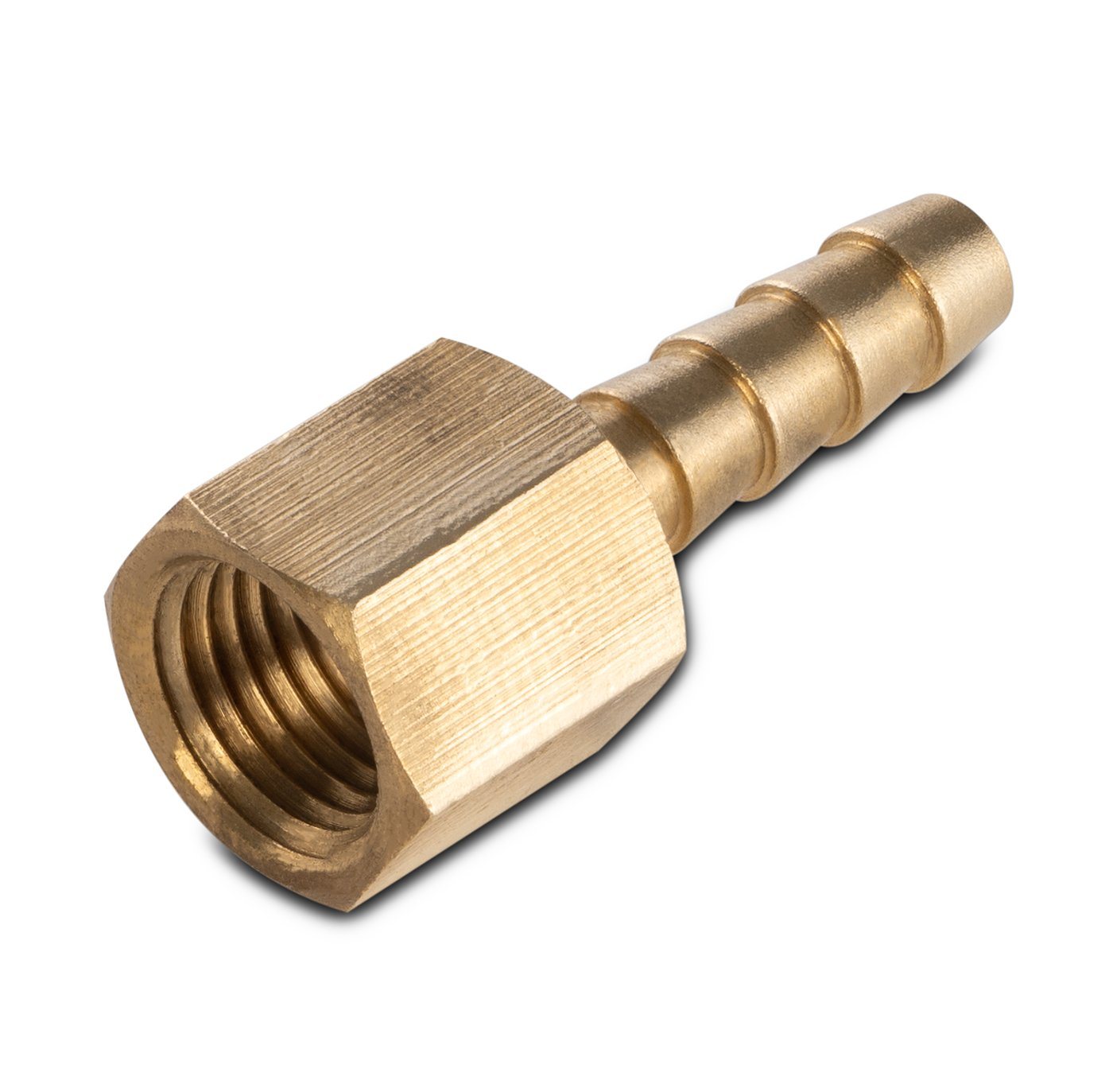 Brass 1/4" NPT Female to 1/4" Barb Fitting