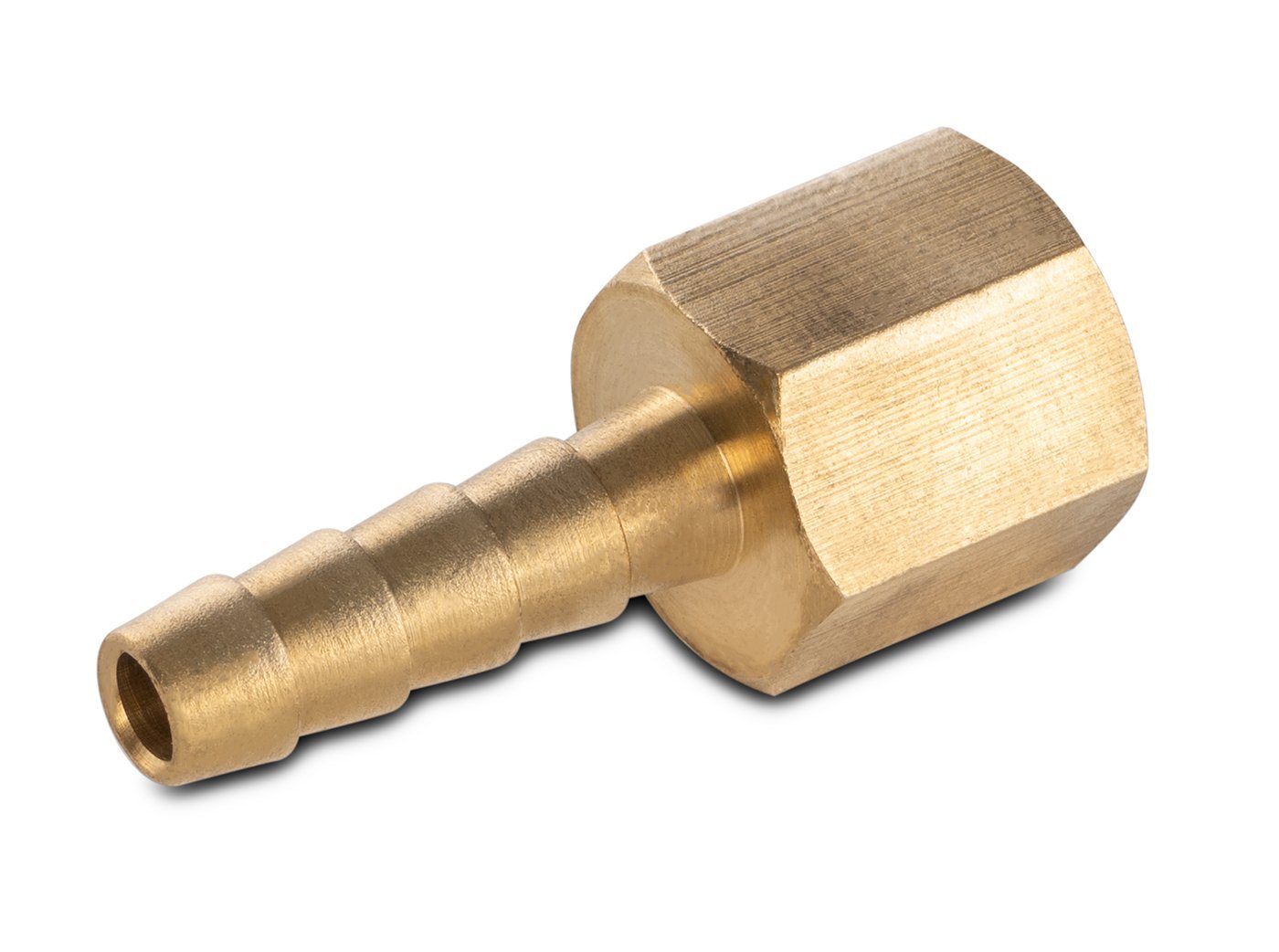 Brass 1/4" NPT Female to 1/4" Barb Fitting
