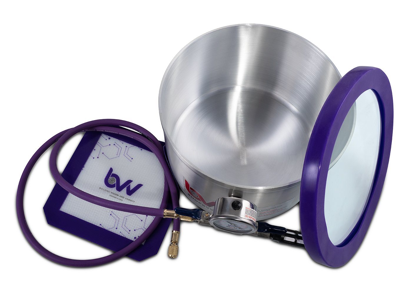 2 Gallon Aluminum Side Mount Vacuum Chamber and Vacuum Pump Kit