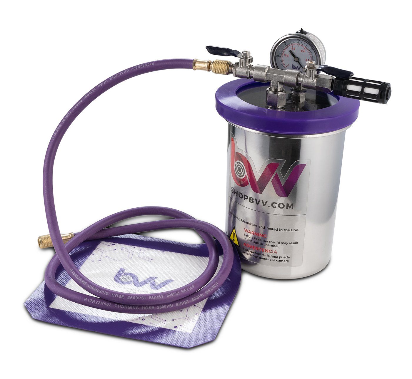 2 Quart Tall Stainless Steel Vacuum Chamber