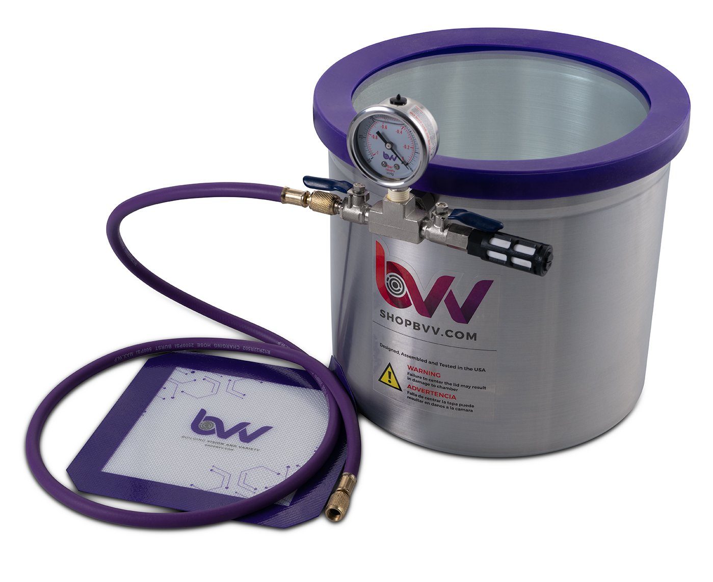 Glass Vac 5 Gallon Aluminum Vacuum Chamber and V4D 4CFM Two Stage Vacuum Pump Kit