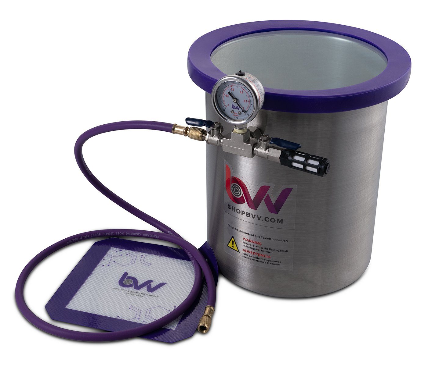 Glass Vac 3 Gallon Stainless Steel Vacuum Chamber