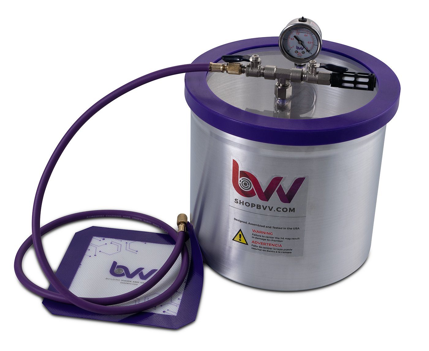 3 Gallon Aluminum Vacuum Chamber With Glass Lid