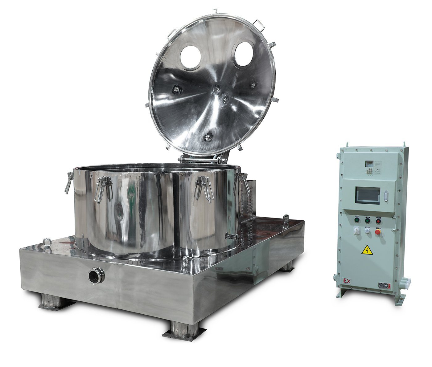 160L Jacketed Stainless Steel Centrifuge with Explosion Proof Motor and Siemens Controller - 55LB Max Capacity