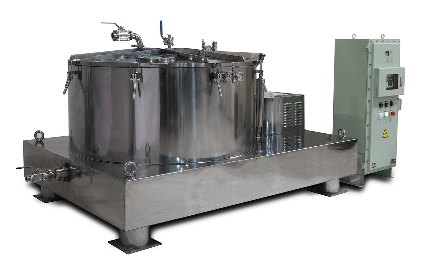 475L Jacketed Stainless Steel Centrifuge with Explosion Proof Motor and Siemens Controller - 150Lbs Max Capacity
